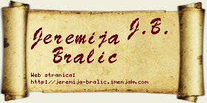 Jeremija Bralić vizit kartica